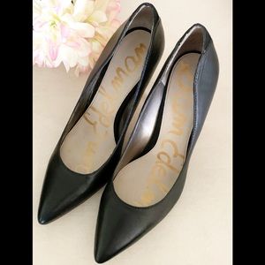Sam Edelman Black Leather Pointed Toe Pumps S9.5M.